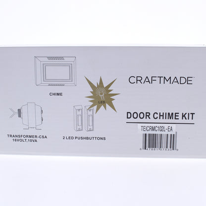 Craftmade Teiber White 2-Light Push Button Door Chime w/ Cover Transformer C102L