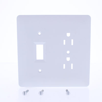 TayMac 2400W Masque White 2-Gang Paintable Decorator Outlet Toggle Switch Cover