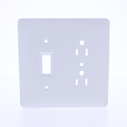 TayMac 2400W Masque White 2-Gang Paintable Decorator Outlet Toggle Switch Cover
