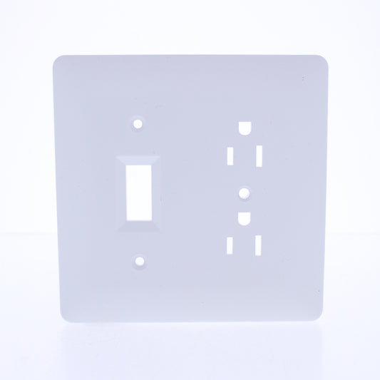 TayMac 2400W Masque White 2-Gang Paintable Decorator Outlet Toggle Switch Cover
