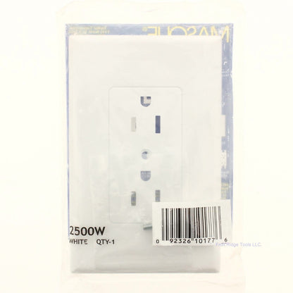 TayMac 2500W White 1-Gang Wallplate Cover Plate for Duplex Receptacle Outlet