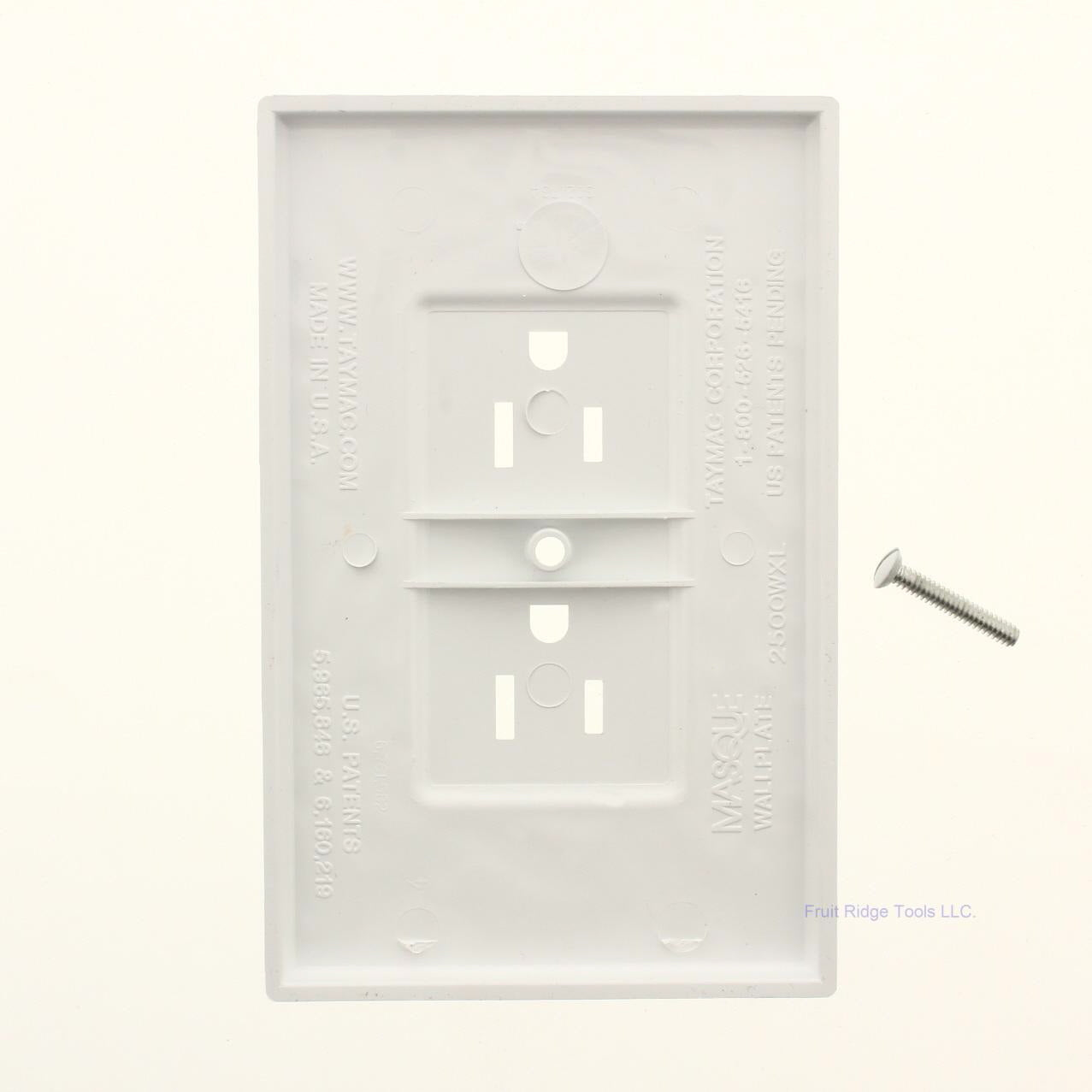 TayMac 2500W White 1-Gang Wallplate Cover Plate for Duplex Receptacle Outlet