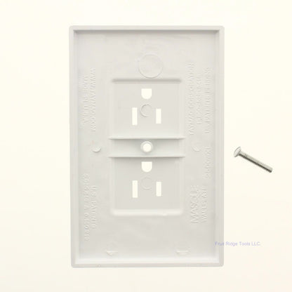 TayMac 2500W White 1-Gang Wallplate Cover Plate for Duplex Receptacle Outlet