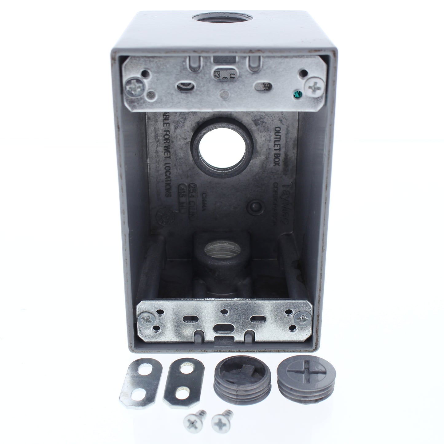 TayMac 5385-0 Gray Weatherproof Aluminum 1Gang 2-5/8" Deep 1/2" Threaded WallBox