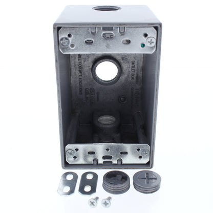 TayMac 5385-0 Gray Weatherproof Aluminum 1Gang 2-5/8" Deep 1/2" Threaded WallBox
