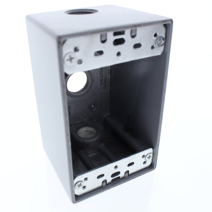 TayMac 5385-0 Gray Weatherproof Aluminum 1Gang 2-5/8" Deep 1/2" Threaded WallBox