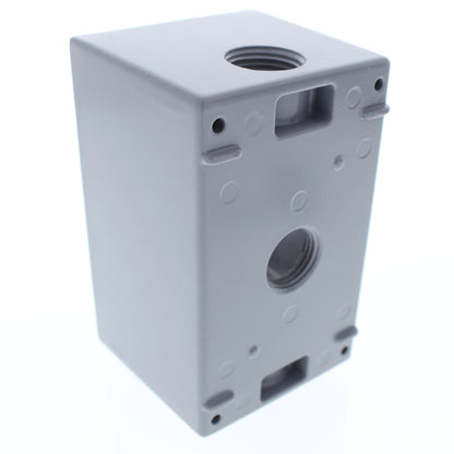 TayMac 5385-0 Gray Weatherproof Aluminum 1Gang 2-5/8" Deep 1/2" Threaded WallBox