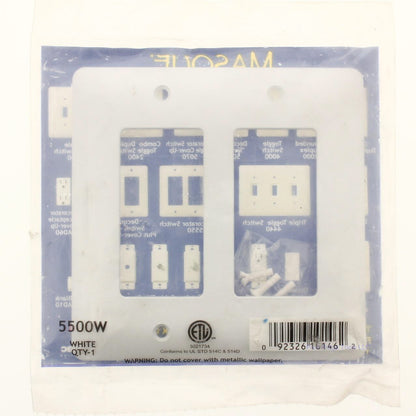 TayMac 5500W White 2-Gang Decorator Cover Unbreakable Nylon Wallplate