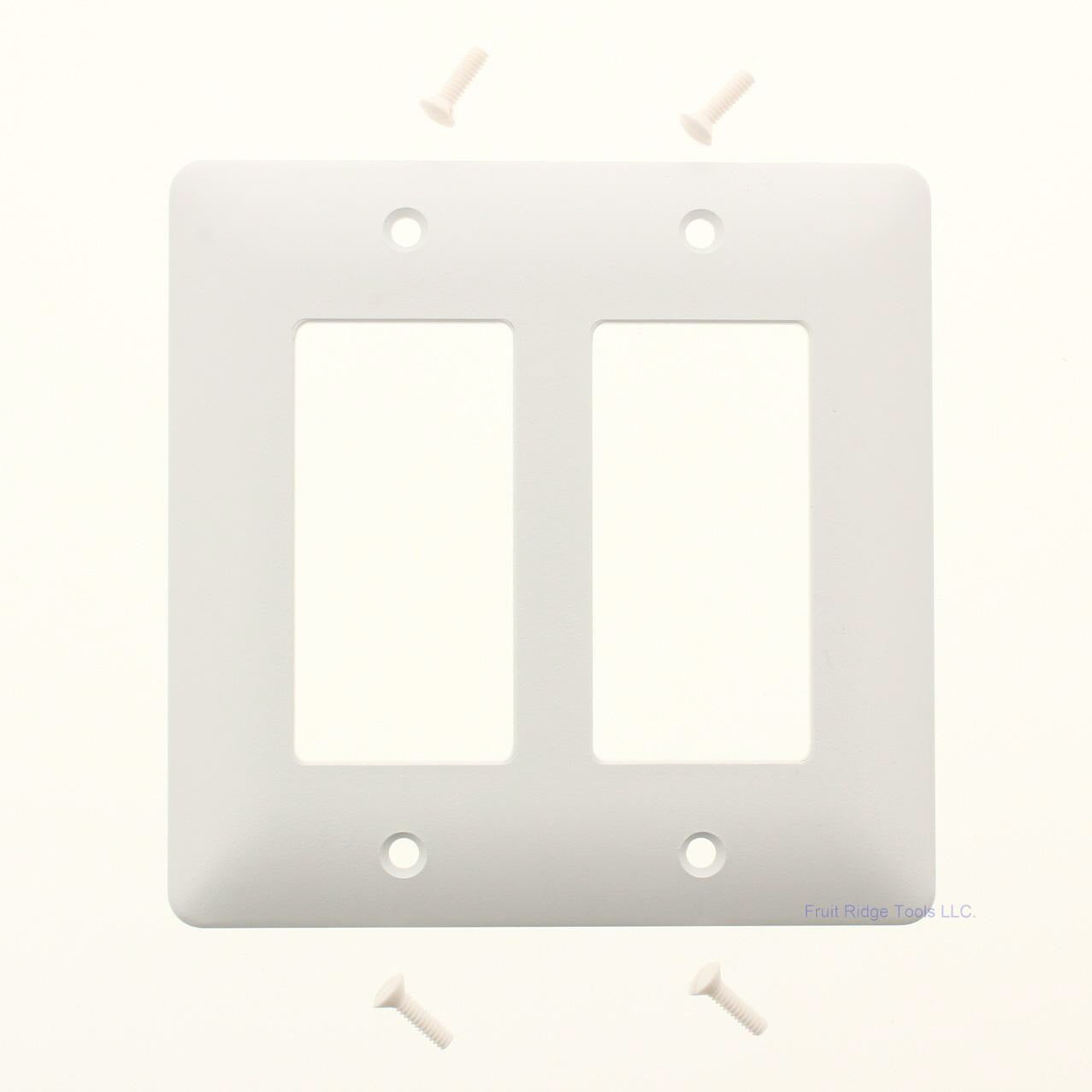TayMac 5500W White 2-Gang Decorator Cover Unbreakable Nylon Wallplate