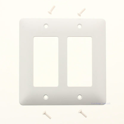 TayMac 5500W White 2-Gang Decorator Cover Unbreakable Nylon Wallplate