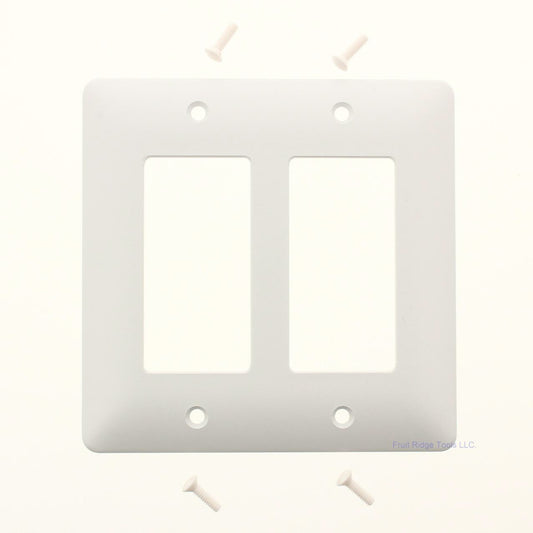 TayMac 5500W White 2-Gang Decorator Cover Unbreakable Nylon Wallplate