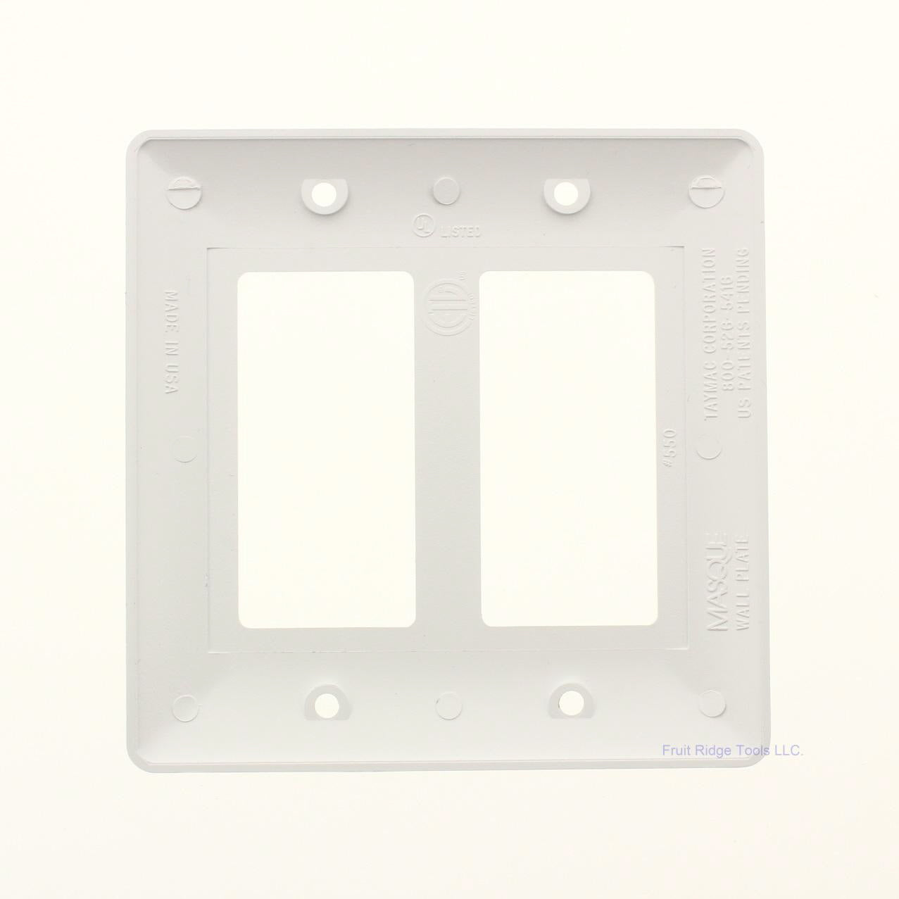 TayMac 5500W White 2-Gang Decorator Cover Unbreakable Nylon Wallplate