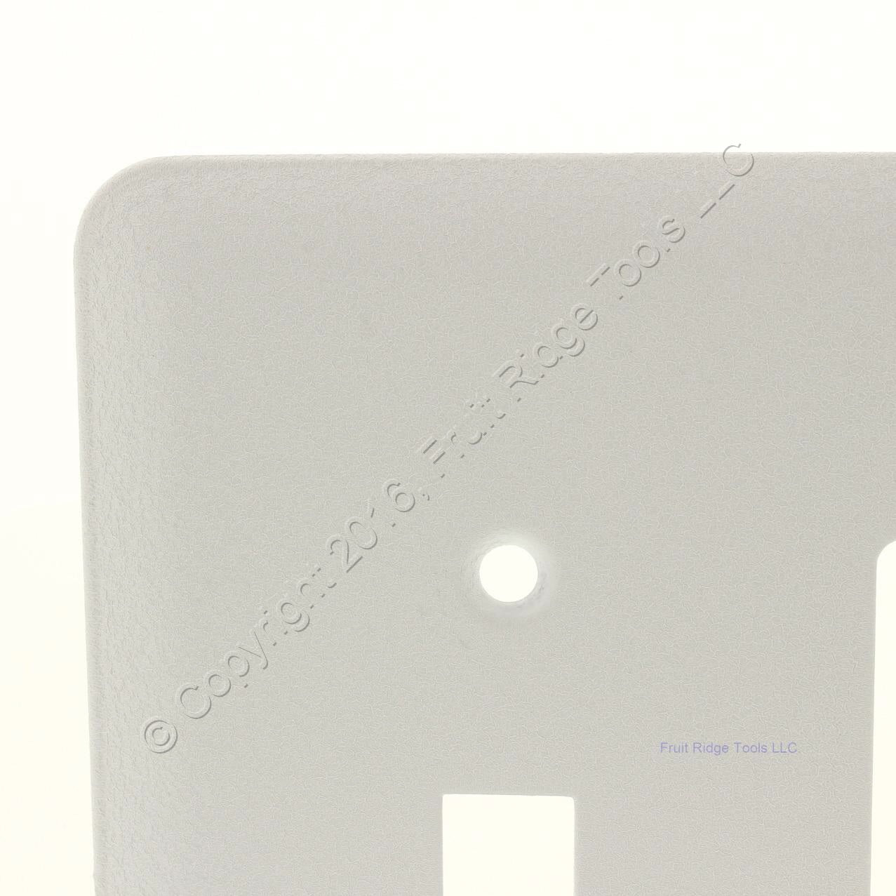 TayMac White Textured 2-Gang Toggle-Decorator Device Mid-Size Metal Wallplate