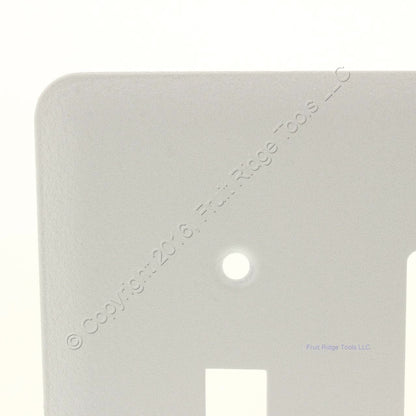 TayMac White Textured 2-Gang Toggle-Decorator Device Mid-Size Metal Wallplate