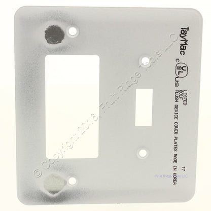 TayMac White Textured 2-Gang Toggle-Decorator Device Mid-Size Metal Wallplate