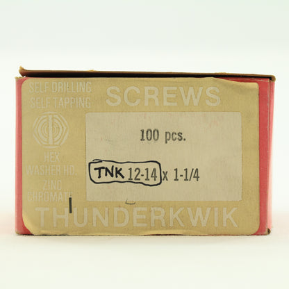 100 Pack Thunderkwik 12-14 x 1-1/4 Unslotted Indented Hex Washer Head Screws