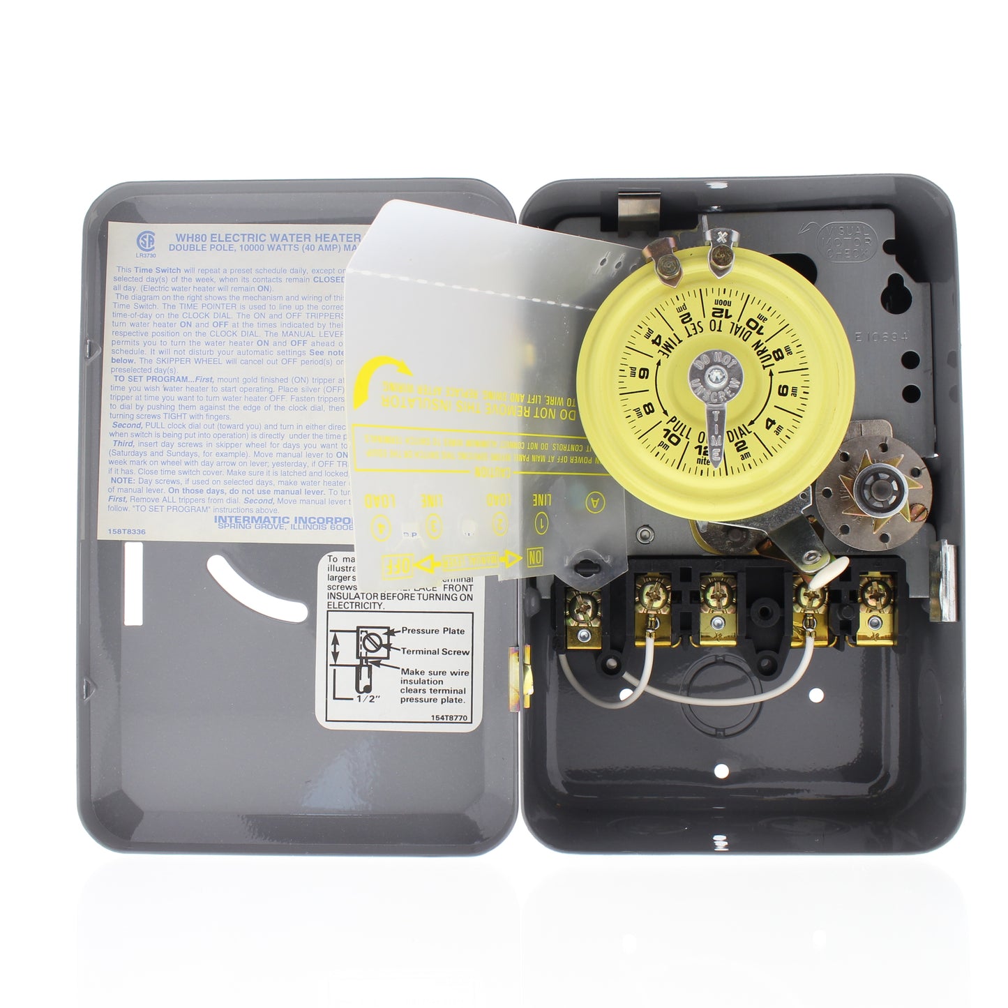WH80 Time of Day Electric Water Heater Time Switch Mechanical Clock Power Relay