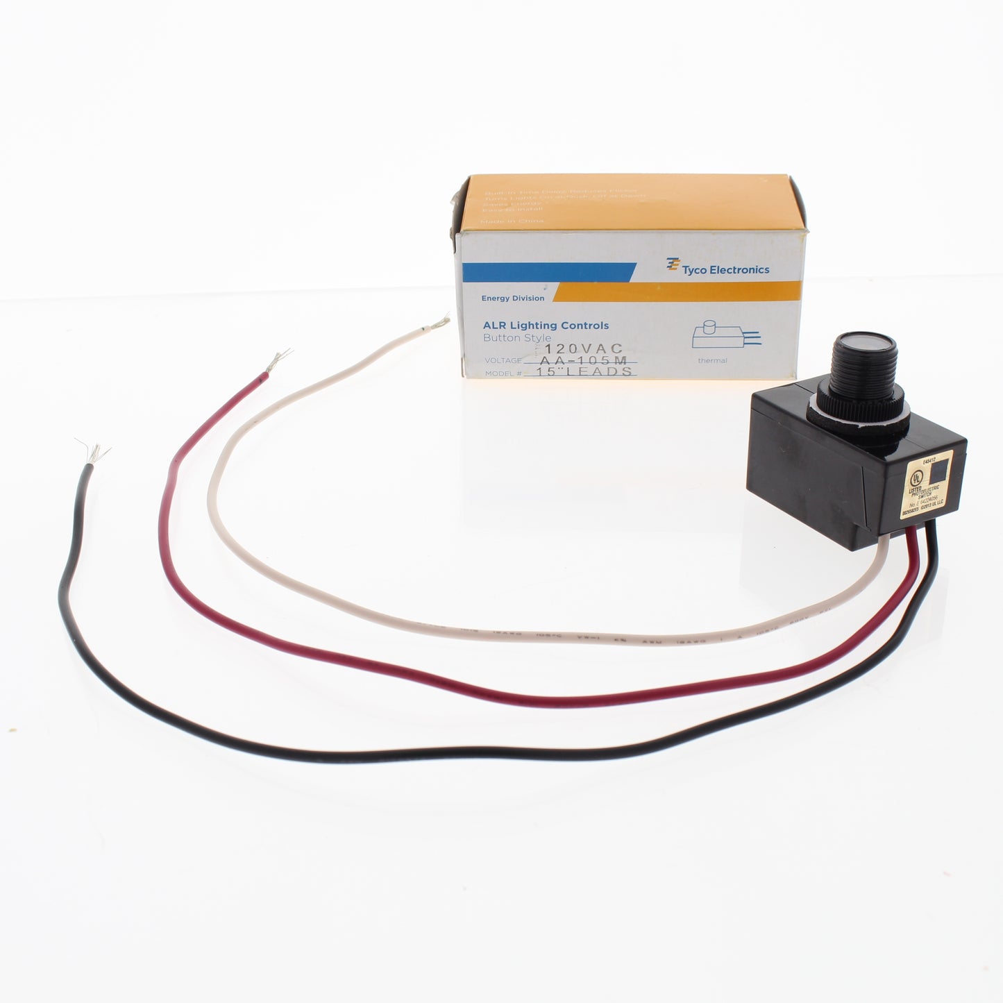 Tyco Electronics AA-105M ALR Lighting Controls Button Style 15" Leads 120VAC