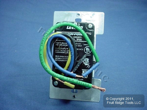 Leviton TPI06-1LG Gray TouchPoint Touch Light Dimmer Switch Decora 600W