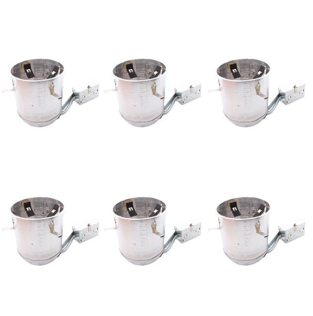 6pk Topaz 6" Airtight Remodel Recessed Housing IC-Rating Max 75W E26 RH6/R/IC/AT