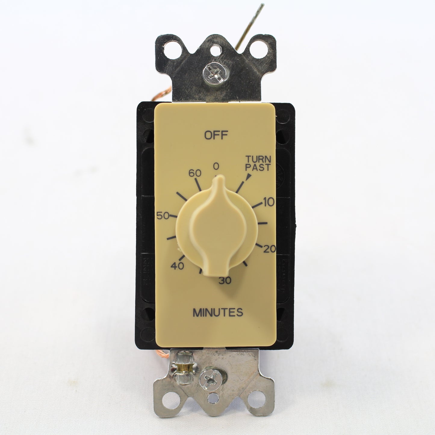 Tork Nsi 60-Minute Ivory A560M Spring-Wound In-Wall Twist Timer Faceplate