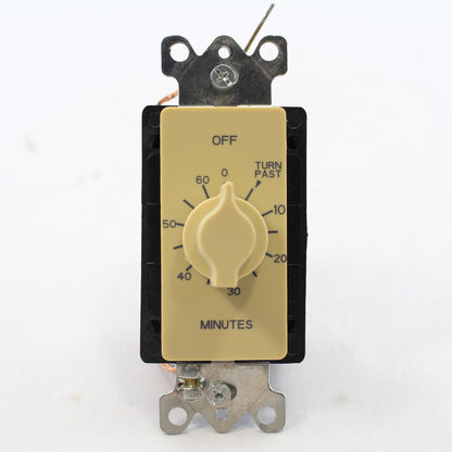 Tork Nsi 60-Minute Ivory A560M Spring-Wound In-Wall Twist Timer Faceplate