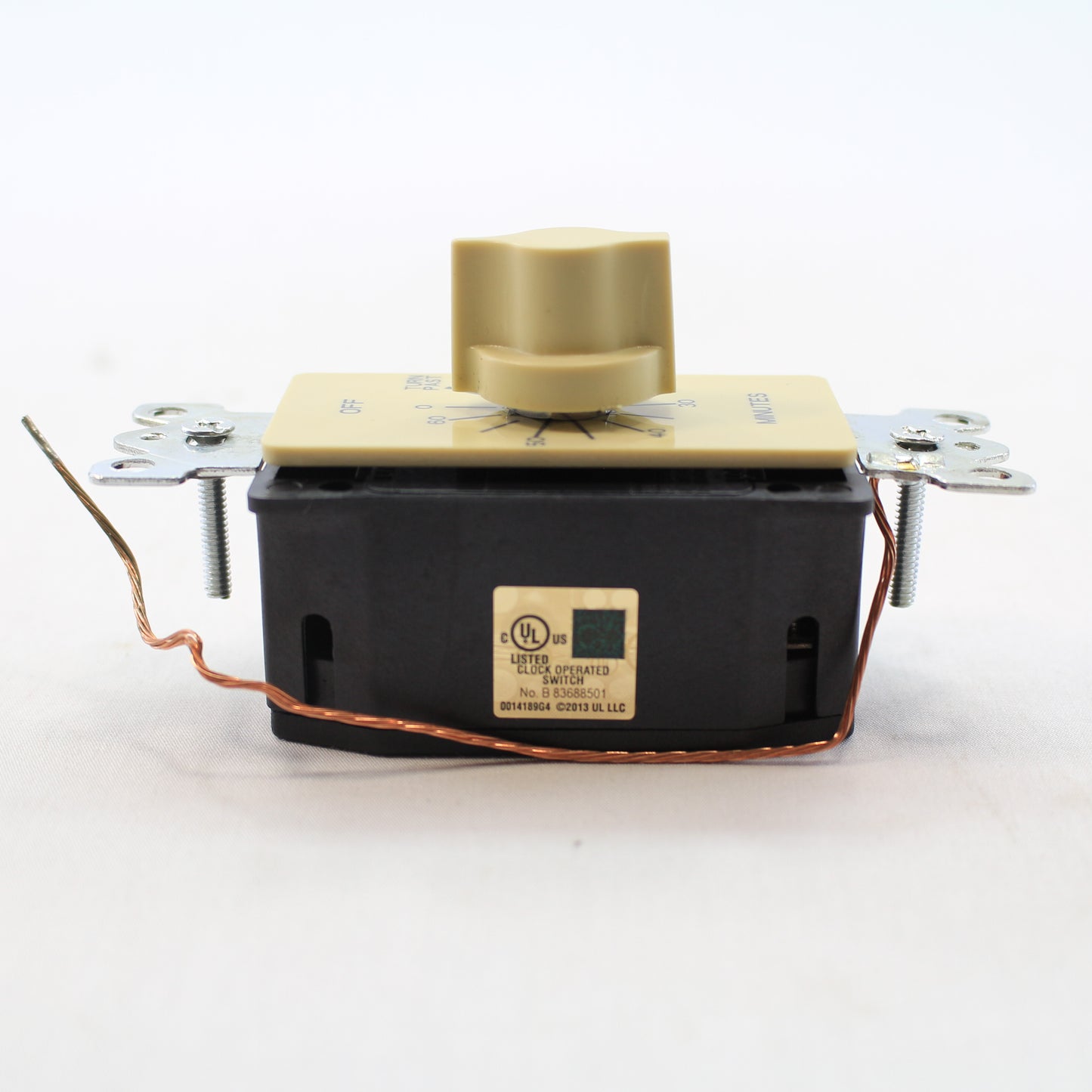 Tork Nsi 60-Minute Ivory A560M Spring-Wound In-Wall Twist Timer Faceplate