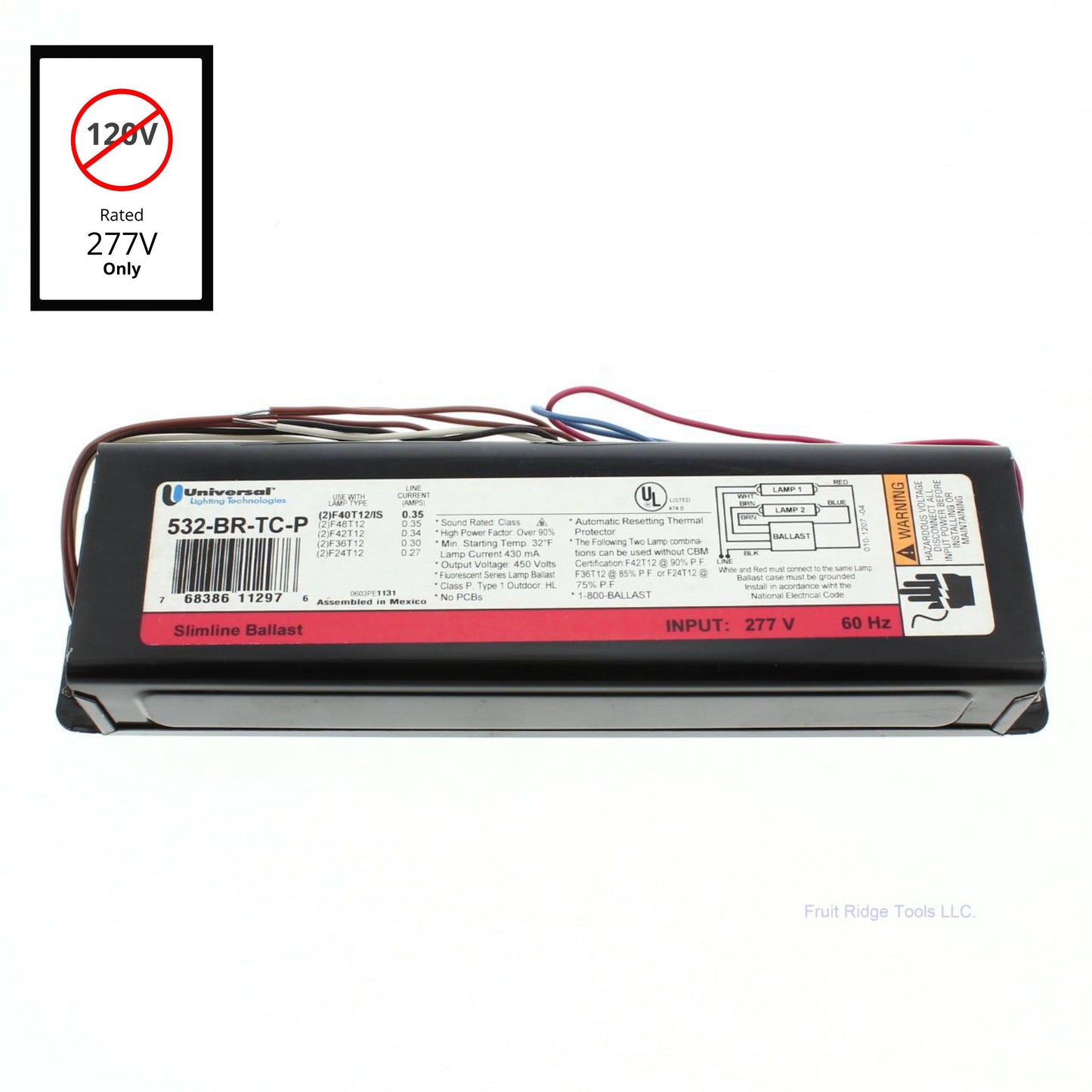 Universal Lighting Technology ElectroMagnetic Ballast 277VAC 60HZ 532-BR-TC-P
