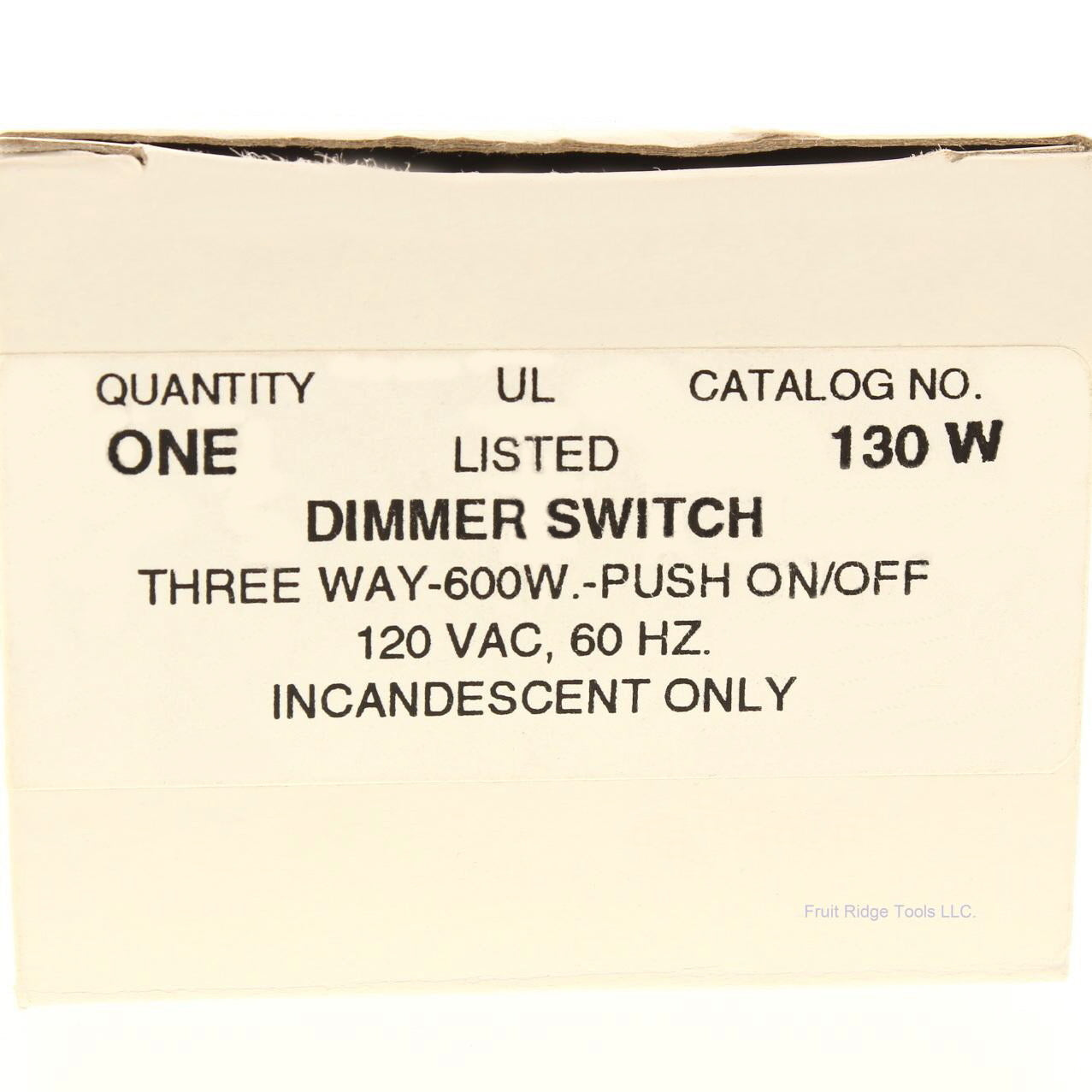 Unenco 3-Way White Rotary Dimmer Switch 600W Push ON/OFF Incandescent Only 120V