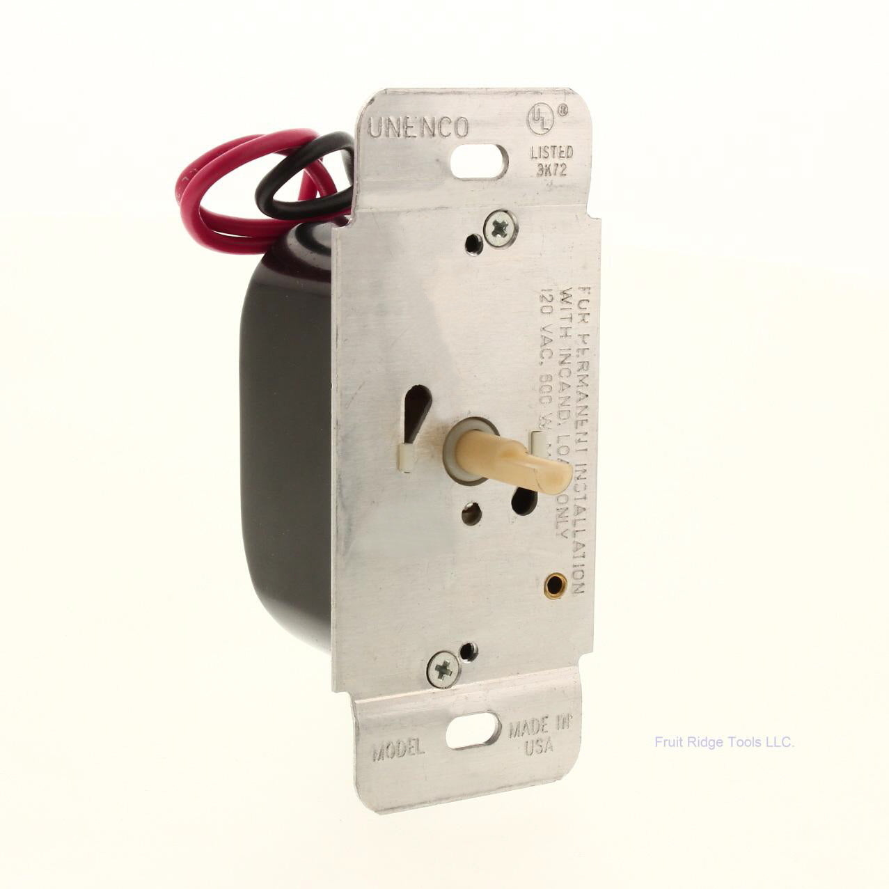 Unenco 3-Way White Rotary Dimmer Switch 600W Push ON/OFF Incandescent Only 120V