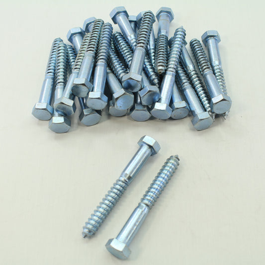 Universal Fastenings 012400LAG Hex Head Lag Screws .5" x 4" Zinc-Plated 25-Pack