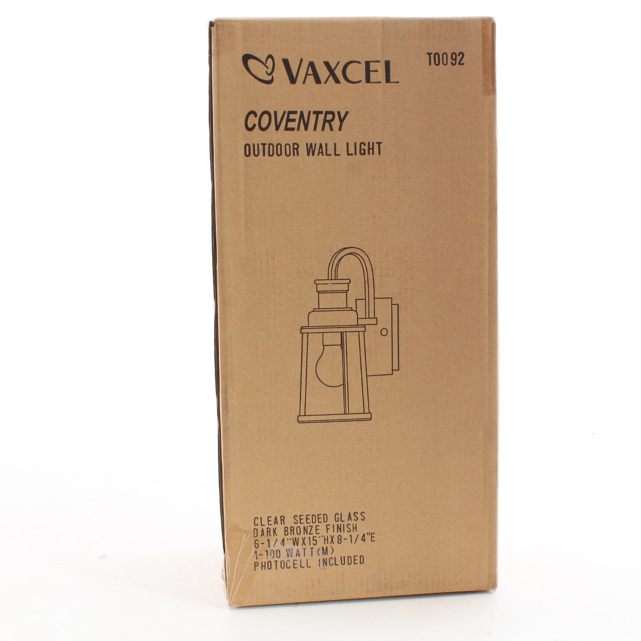 Vaxcel Lighting T0092 Coventry 1 Light Outdoor Wall Sconce 15" Dark Bronze