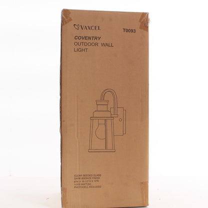 Vaxcel Coventry Outdoor Wall Light Clear Seeded Glass Dark Bronze Finish T0093