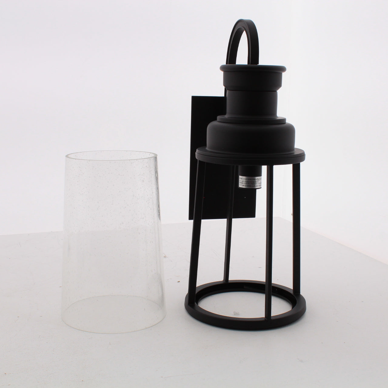 Vaxcel Coventry Outdoor Wall Light Clear Seeded Glass Dark Bronze Finish T0093