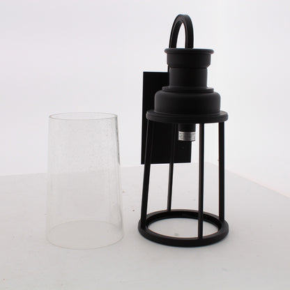 Vaxcel Coventry Outdoor Wall Light Clear Seeded Glass Dark Bronze Finish T0093