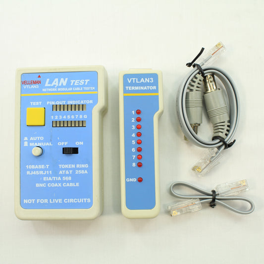 Velleman Network Modular Cable Tester W/ Terminator VTLAN3