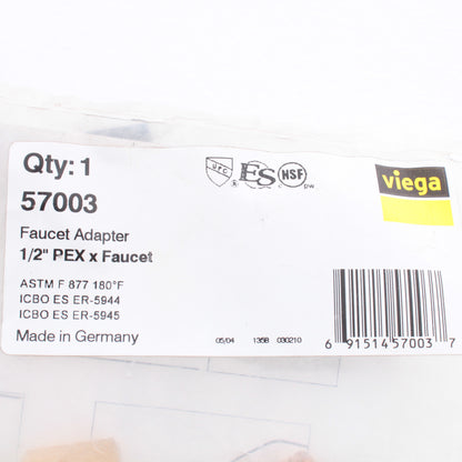 Viega 57003 PureFlow Bronze PEX Press Lav Adapter with 0.5" x 0.5 PEX x Faucet