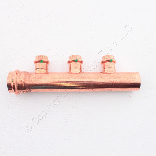 Viega 65803 ProPress 1" x 1/2" Copper Manifold 3-Outlet CXFTGXC