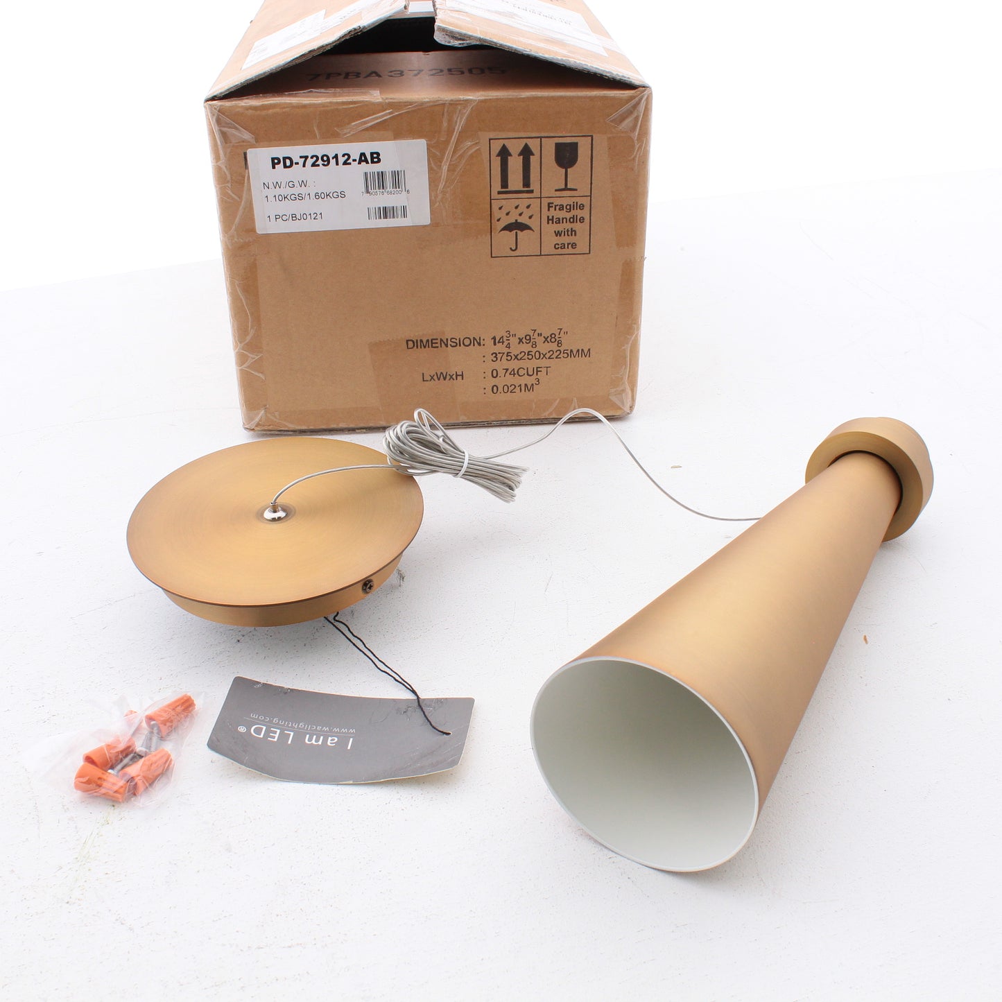 WAC Lighting PD-72912-AB LED Future 12" Pendant 3000K Aged Brass