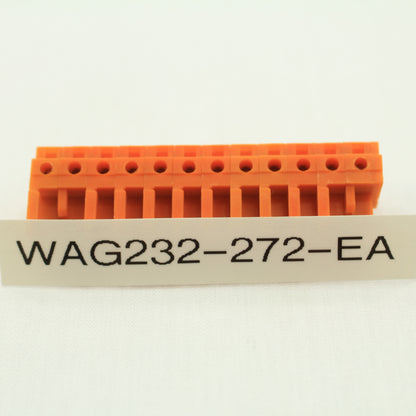 10 Wago Orange 12-Pole THT Angled Female Headers 0.6 x 1.0mm Solder Pin 232-272