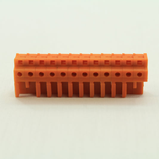 10 Wago Orange 12-Pole THT Angled Female Headers 0.6 x 1.0mm Solder Pin 232-272