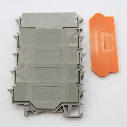 5 Wago Din Rail Mount Terminal Blocks 4-Position 28-14AWG 24A Clamp 280-626