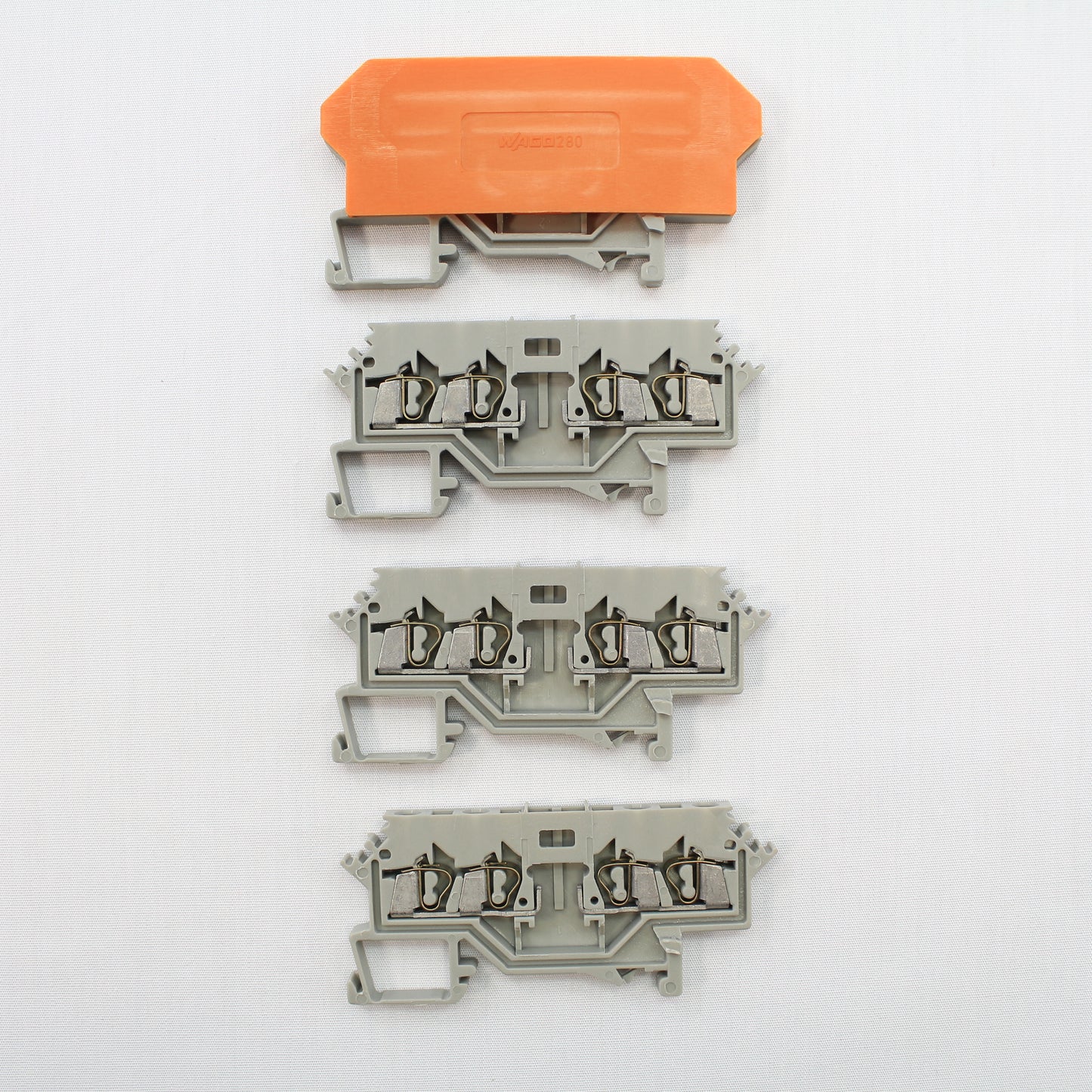 Wago 280-628 Din Rail Mount Terminal Blocks 4-Pos 10A for Pluggable Modules 5pk