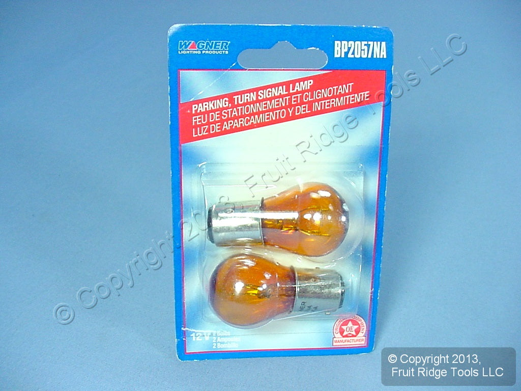 2 Wagner BP2057NA Amber Parking Lamp Turn Signal Light Bulbs 12V