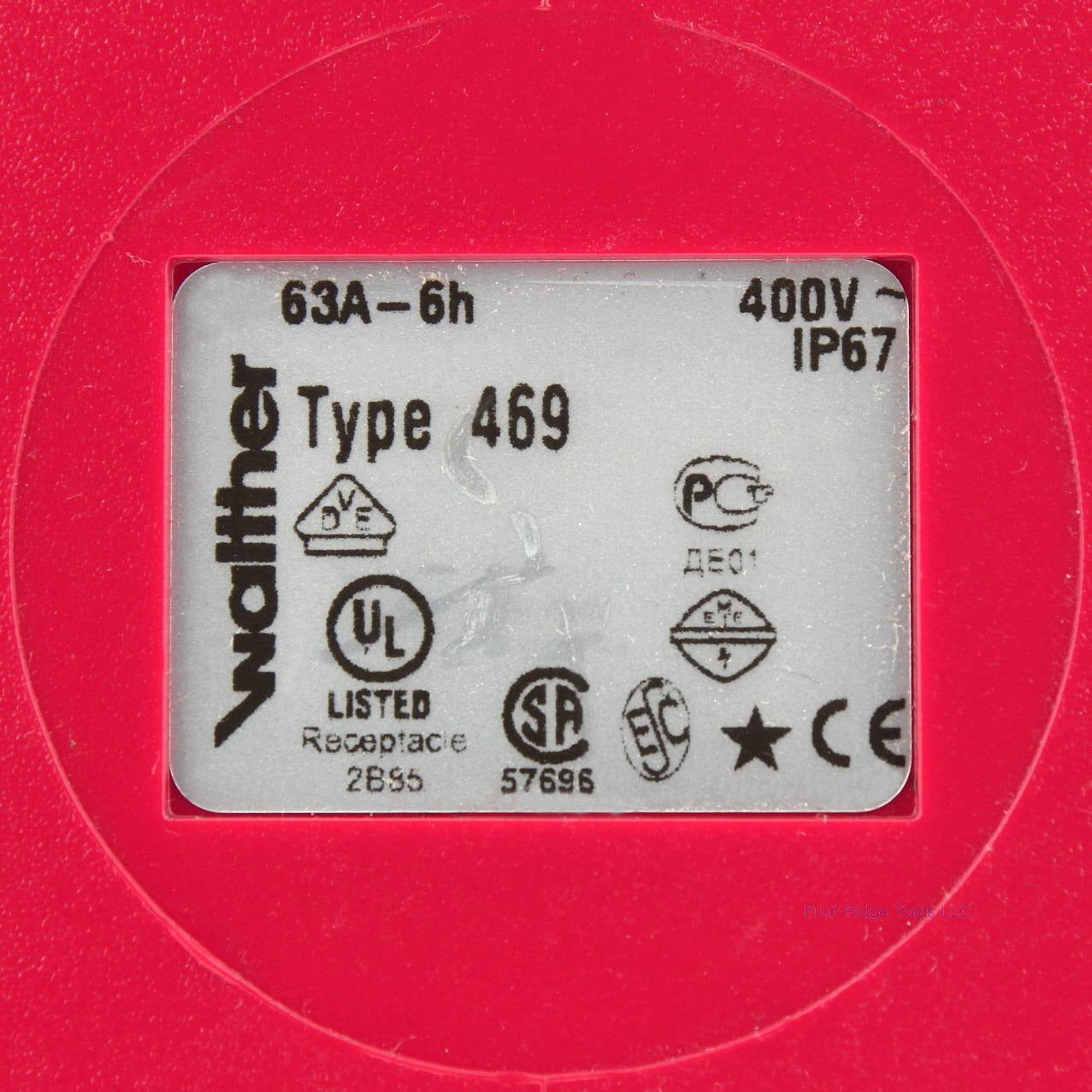 Walther Electric 63A IEC 400V Pin and Sleeve Receptacle Type 469 IP67