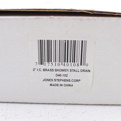 Jones Stephens D40102 2" IC Brass Shower Stall Drain w/ Stainless Steel Strainer