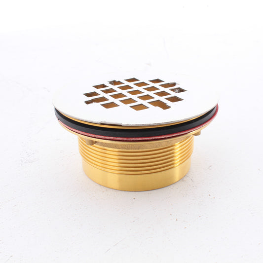 Jones Stephens D40102 2" IC Brass Shower Stall Drain w/ Stainless Steel Strainer