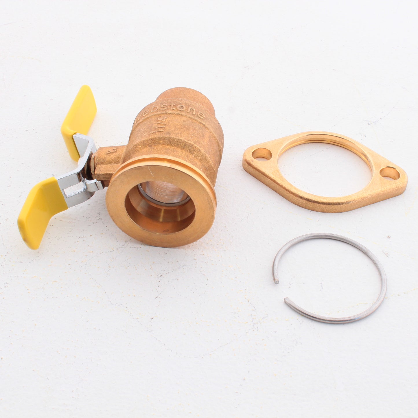 Webstone H-51405 Brass Full Port Forged 1.25" SWT Rotating Uni-Flange Ball Valve