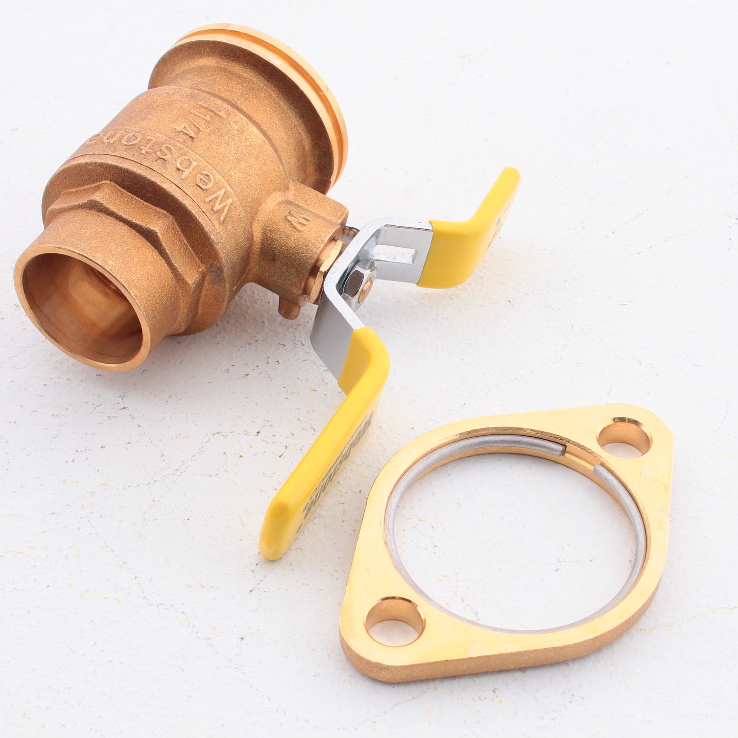 Webstone H-51405 Brass Full Port Forged 1.25" SWT Rotating Uni-Flange Ball Valve