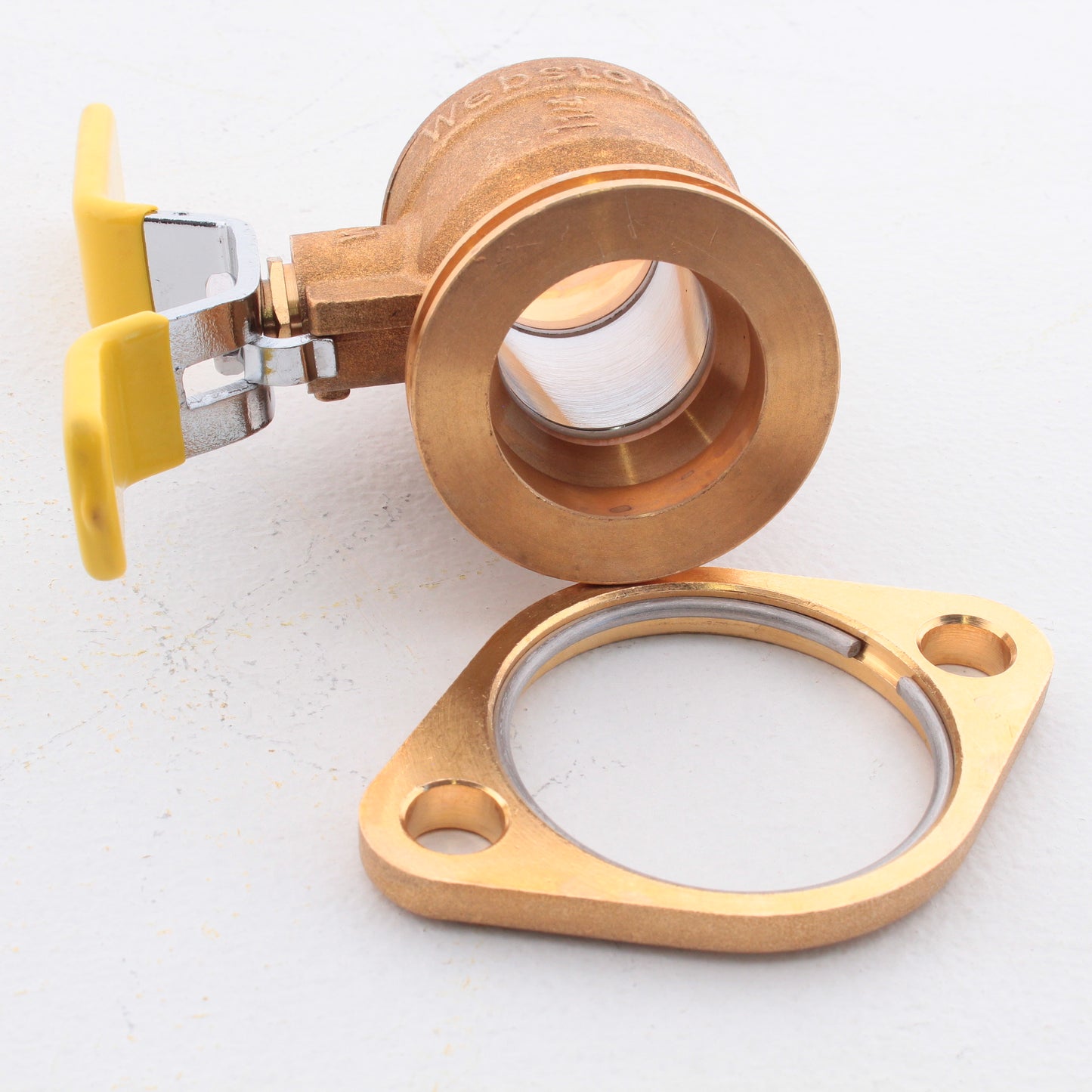 Webstone H-51405 Brass Full Port Forged 1.25" SWT Rotating Uni-Flange Ball Valve